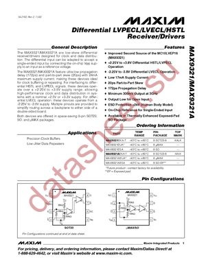 MAX9321EUA+ datasheet  